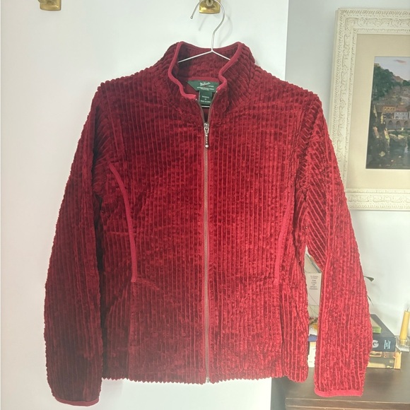 Woolrich Kinsdale Zip Up Corduroy Jacket Ruby red medium excellent condition - Picture 4 of 11